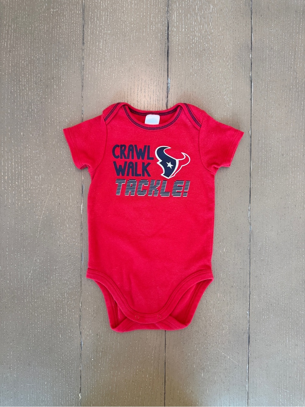 NFL Team Apparel Infant Unisex Houston Texans Football Red Onesie Size 6-12M